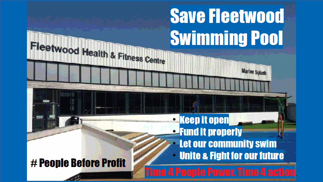 The people of #Fleetwood are fighting to save their swimming pool. Swimming = health + life. Save it! #SaveFleetwoodSwimmingPool #PeopleBeforeProfit 
<a href="/FleetwoodSwim/">Fleetwood Swimming Club</a> <a href="/SwimLancashire/">Swim Lancashire</a> <a href="/fleetwoodbeach/">FBKafes and FBK Kiosks</a> <a href="/ftfc/">Fleetwood Town Football Club</a> <a href="/FTFCCommunity/">Fleetwood Town Community Trust</a> <a href="/FleetwoodWeekly/">FleetwoodWeeklyNews</a> Campaign group here: facebook.com/groups/2737324…