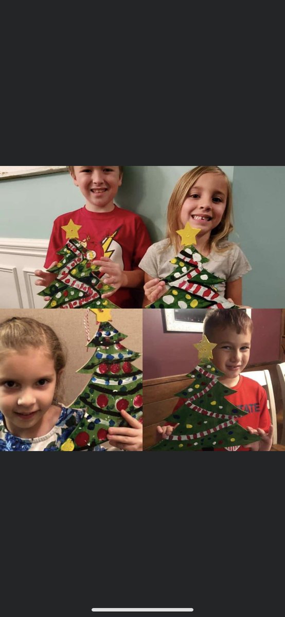 Congratulations Family Art Night Winners! These students whose finished Christmas Tree pictures were randomly drawn for restaurant gift cards!  Liam and Raelyn - Sweet Cafe; Dominic - Vega and Sarah - Museum of Appalachia
