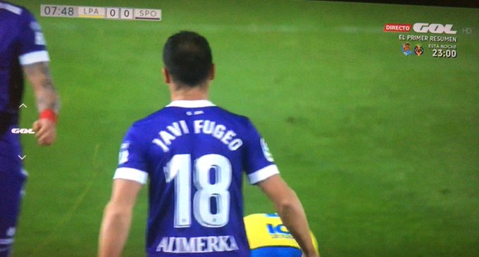 Javi Fuego, en el duelo ante Las Palmas.