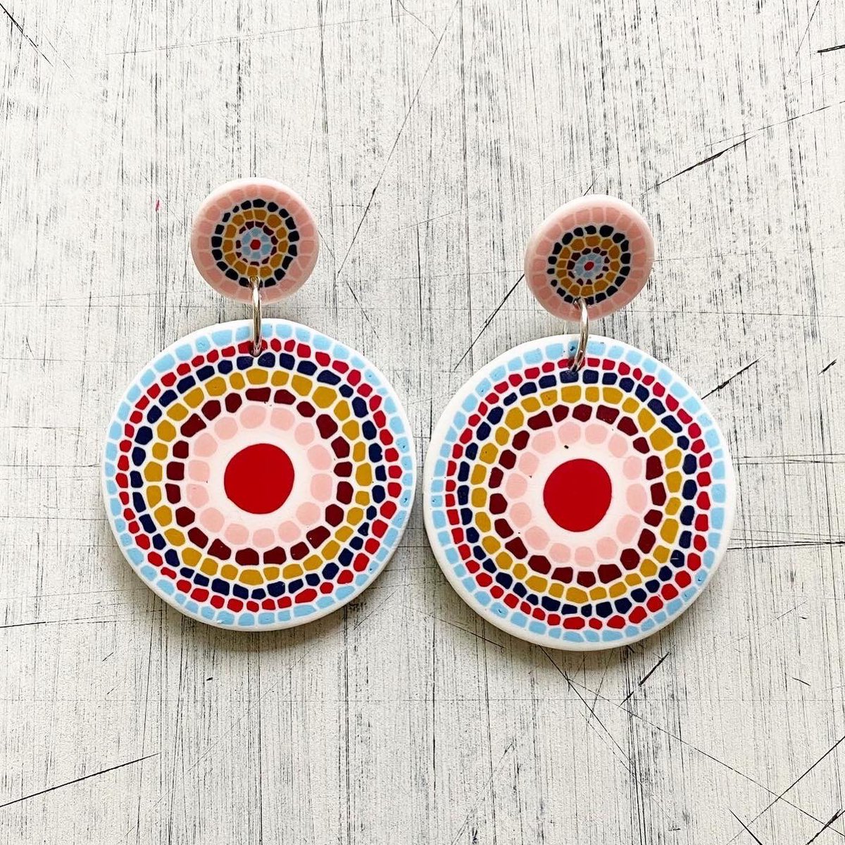 Pretty polymer clay colors and patterns by <a href="/shop/">Shop</a>.kaori ⁣
From confetti statement pieces to earth tones.  Every piece is delightful and the perfect, unique gift for her! ⁣
⁣
See more at kaoristudio.com/shop⁣

#shopsmall #supportsmall #polymerclayjewelry #polymerclayartist