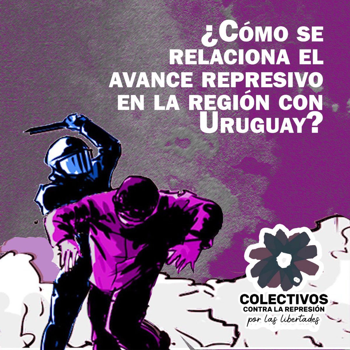 NoEsLaForma's tweet photo. ¿Cómo se relaciona el avance represivo en la región con Uruguay? 

Nos hacemos algunas preguntas y buscamos respuestas al tiempo que pensamos juntxs nuevas formas de resistencia y organización frente al avance represivo y la continua profundización de la violencia policial. https://t.co/Kk9br05Qfv