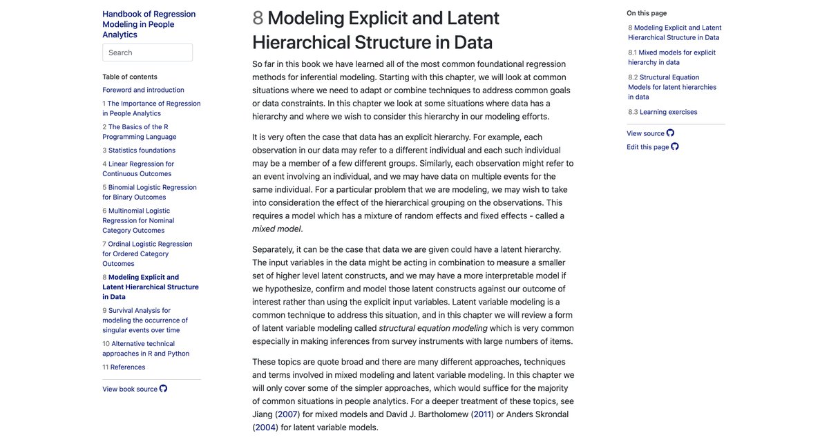 dr_keithmcnulty's tweet image. The results of lockdown loneliness is that I'm joining the #bookdown bandwagon and hope to release my open source book on regression applications in #peopleanalytics soon. It helped that @hadleywickham pointed the way to bs4_book(). #rstats #r4ds #datascience #python #analytics