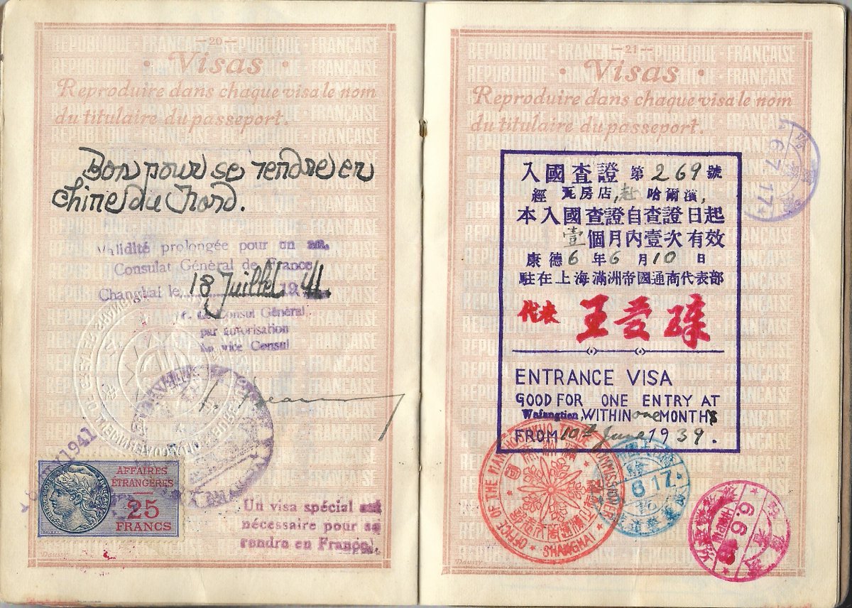A selection of Manchurian visas. Some of the rarest examples from the last century, a period of war &amp; conflict.