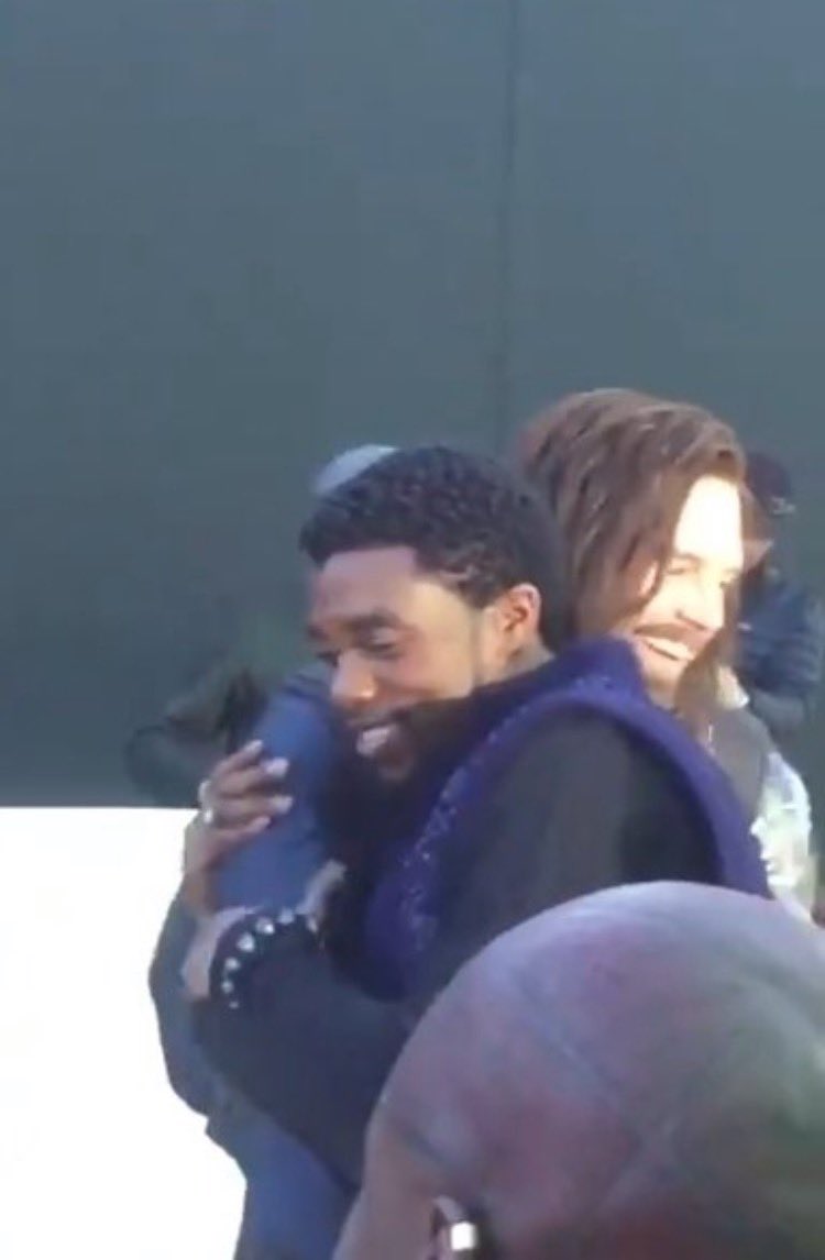 I just love this moment between Sebastian and Chadwick. 🥰#HappyBirthdayChadwick #BlackPanther #TheWinterSoldier #SebastianStan #ChadwickBoseman