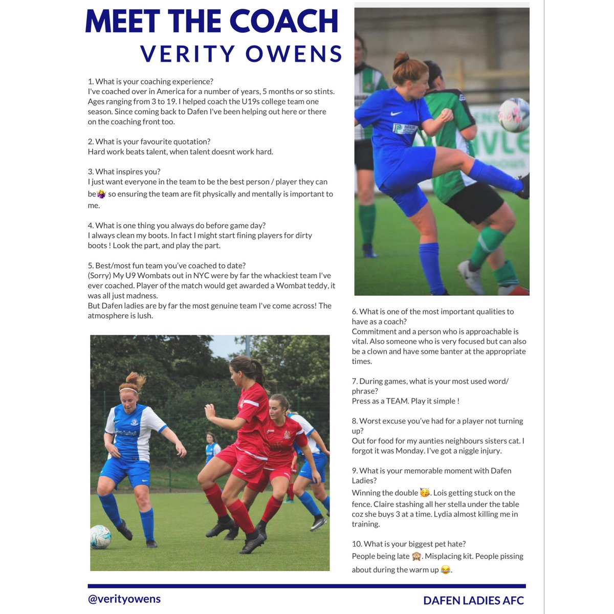 ⚽️ MEET THE COACH/PLAYER, VERITY OWENS (<a href="/verity_owens/">Verity Owens</a>) ⚽️