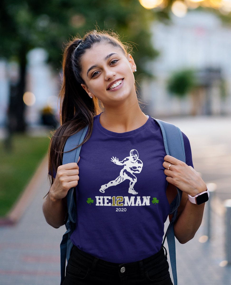 thegreatnd's tweet photo. Ian Book Heisman 2020 shirt! https://t.co/T0MqScXbTf #goirish #NotreDame #heisman #CFBPlayoff #letsgoirish https://t.co/x5botaSabV