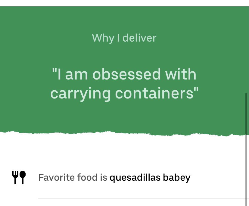 kendraquartz's tweet photo. the person delivering my food seems incredible https://t.co/Zbfz8bA7yL