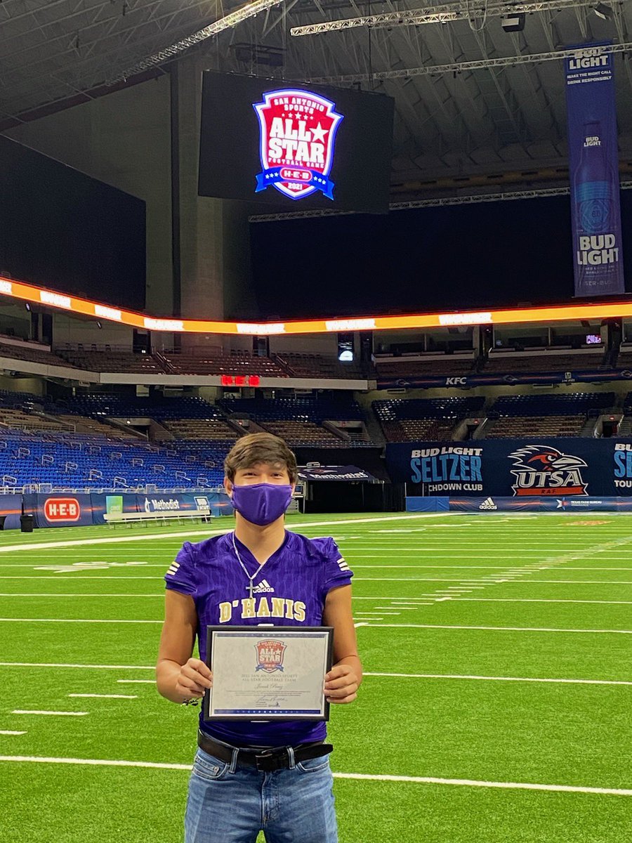 San Antonio Sports All-Star Football Game presented by H-E-B
GAME DAY Sat.January 30 | Heroes Stadium | 2:00 
Today was player media day, Jonah Perez received his All-Star selection certificate. He was apart of the player interviews &amp; media footage in preparation for the game