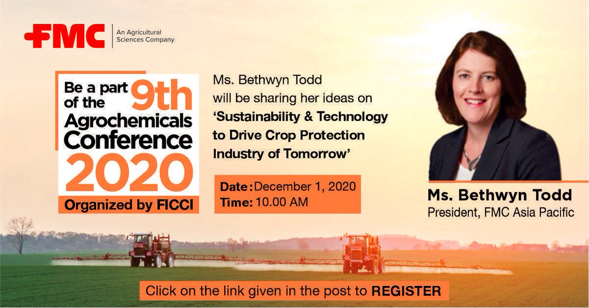 Raju Kapoor (@rajukap) on Twitter photo Listen into @BethwynTodd , President <a href="/fmcapac/">FMC Asia Pacific</a> share her perspective on how #technology & #sustainability will drive #CropProtection moving fwd at <a href="/ficci_india/">FICCI</a> 9thAgrochemicalsSummit2020. <a href="/nstomar/">Narendra Singh Tomar</a> <a href="/Ramesh_ChandDr/">Ramesh Chand 🇮🇳</a> <a href="/SecyAgriGoI/">Manoj Ahuja</a> Listen into @BethwynTodd , President <a href="/fmcapac/">FMC Asia Pacific</a> share her perspective on how #technology & #sustainability will drive #CropProtection moving fwd at <a href="/ficci_india/">FICCI</a> 9thAgrochemicalsSummit2020. <a href="/nstomar/">Narendra Singh Tomar</a> <a href="/Ramesh_ChandDr/">Ramesh Chand 🇮🇳</a> <a href="/SecyAgriGoI/">Manoj Ahuja</a>