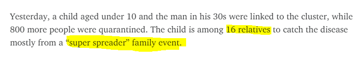 SA said the family was very large and that's why it spread so quickly. It later admitted the family had a superspreader gathering.