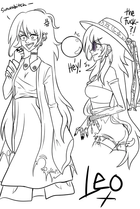 Another witch oc coz I can't stop making witches and I WON'T BE STOPPED-Anyways her name is Leodora but call her Leo or she'll kick yer ass~ She carries around a crystal ball full of spirits that talks to her and possesses her once in a while for funsies #wip #ArtistOnTwitter 