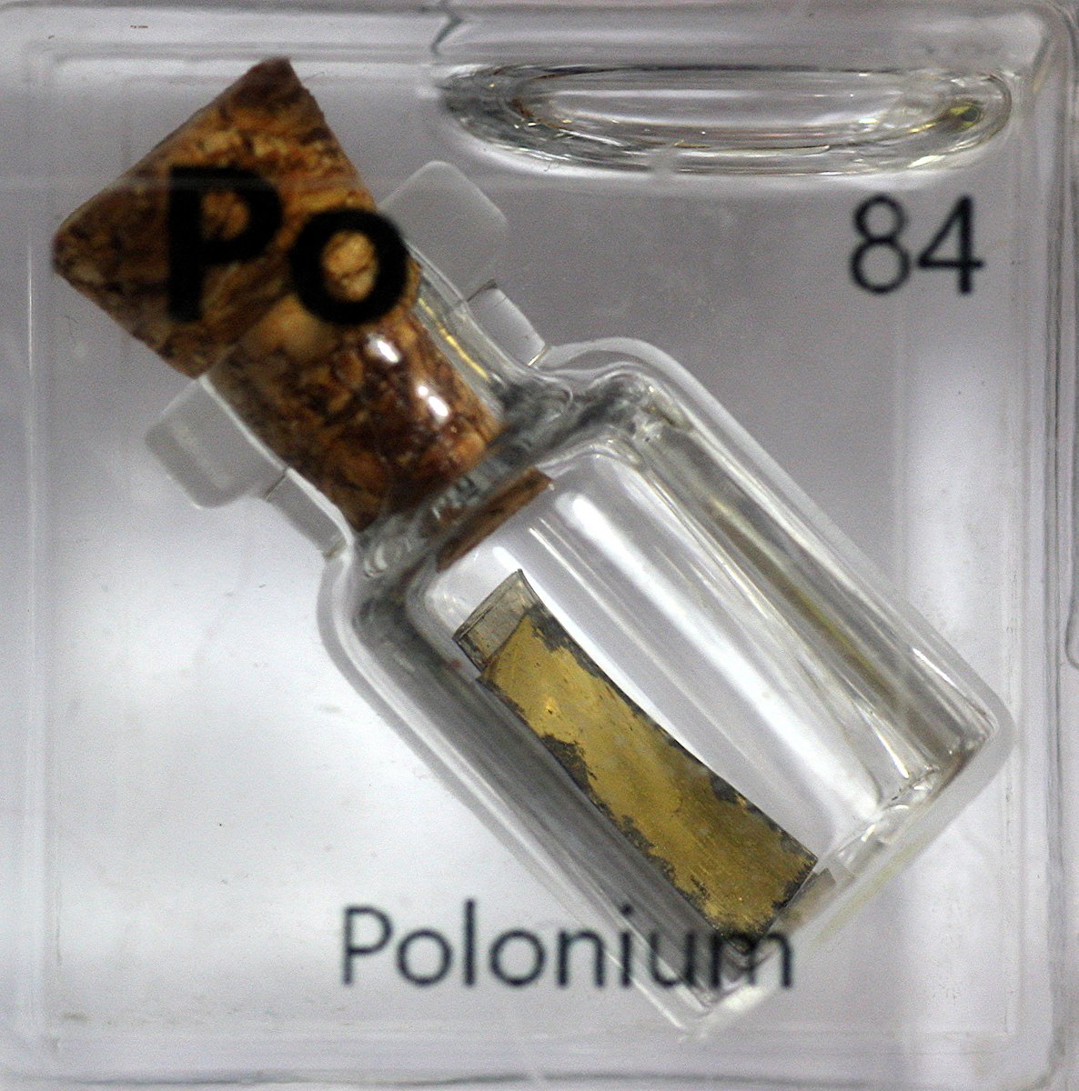Polonium  #elementphotos. All isotopes of Po are radioactive, and the only source of Po I could find were "Staticmaster" brushes, like the one shown below. These contain Po-210 strips emit alpha particles which ionise the air and help remove static on e.g. vinyl records. 1/2