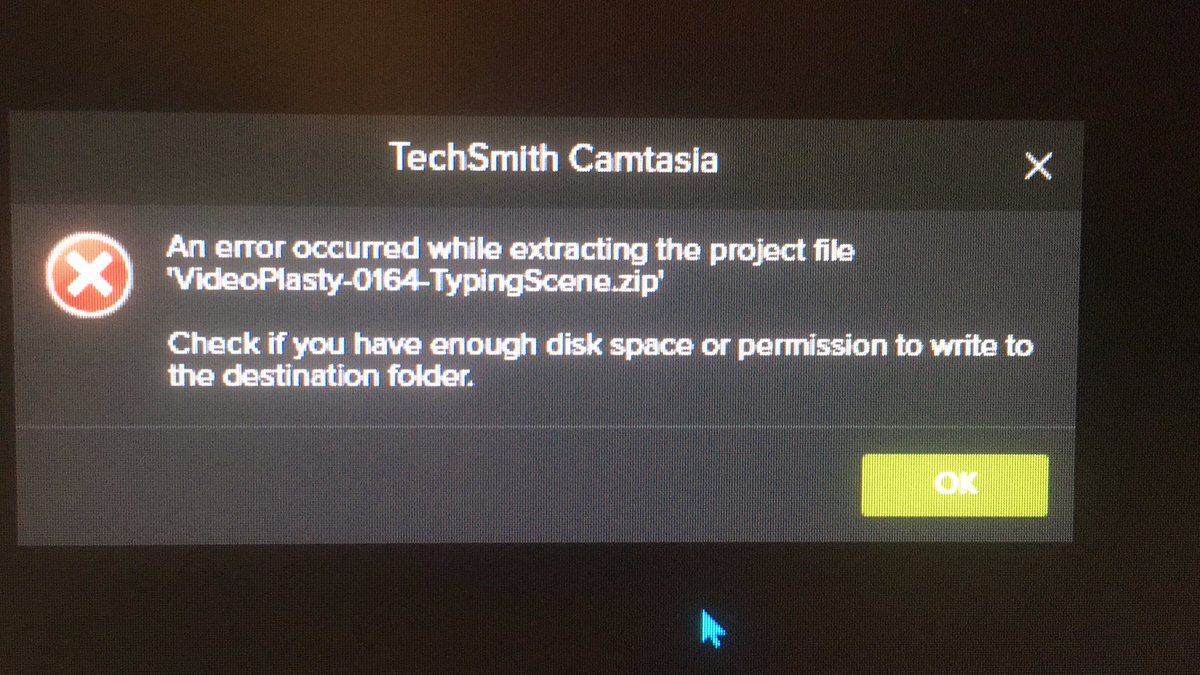 ProfMagee's tweet photo. Trying to import animated media zip files as seen in a Camtasia tutorial, but keep getting this error.  Found similar errors online but can’t figure out a solution. Advise @Camtasia https://t.co/VVjmGpeamJ