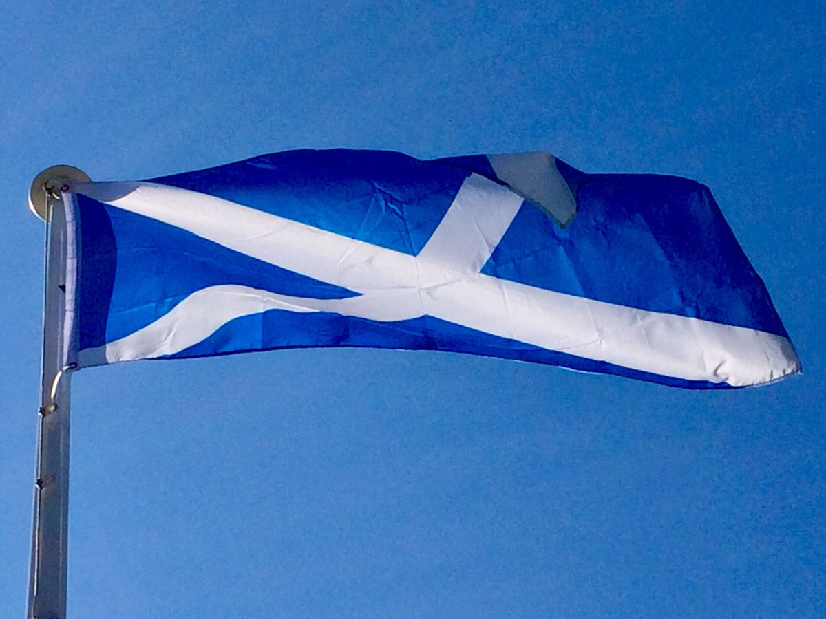AndrewGWhitnall's tweet photo. I’m flying the #flag of #Scotland 🏴 for #StAndrewsDay. The white saltire on blue has been used as the flag of Scotland since the 16th century and as part of the #UnionFlag 🇬🇧 since 1606. Happy St Andrew’s Day! Flag from @mrflag 🏴. #vexillology https://t.co/ab8YOn0jX1