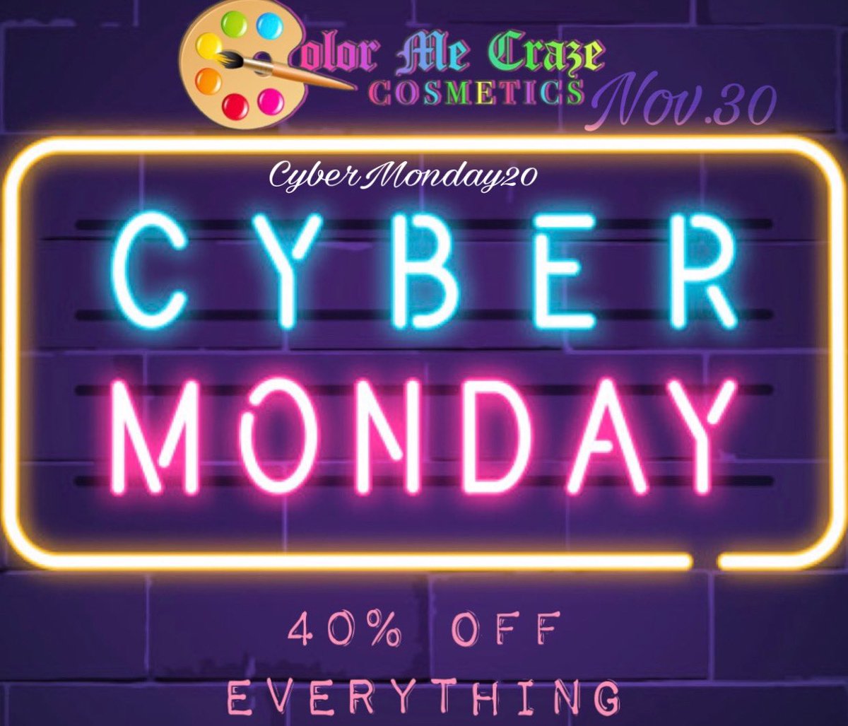 CosmeticsCraze's tweet photo. CyberMonday 40%off everything use code: #CyberMonday20 
#CyberMonday #SmallBusiness #shopsmall https://t.co/LHl7P7A9LR