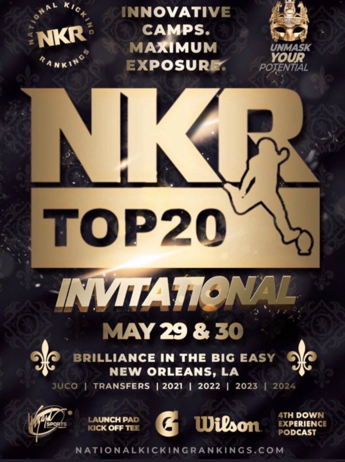 Excited to be Invited to the NKR Top 20 Camp!! @NKR_Camps <a href="/TeamJacksonKick/">Brian Jackson</a>