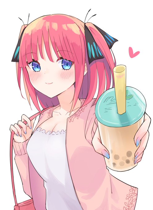 ProfNoteさんがTwitterに投稿した中野二乃(五等分の花嫁)のイラスト。