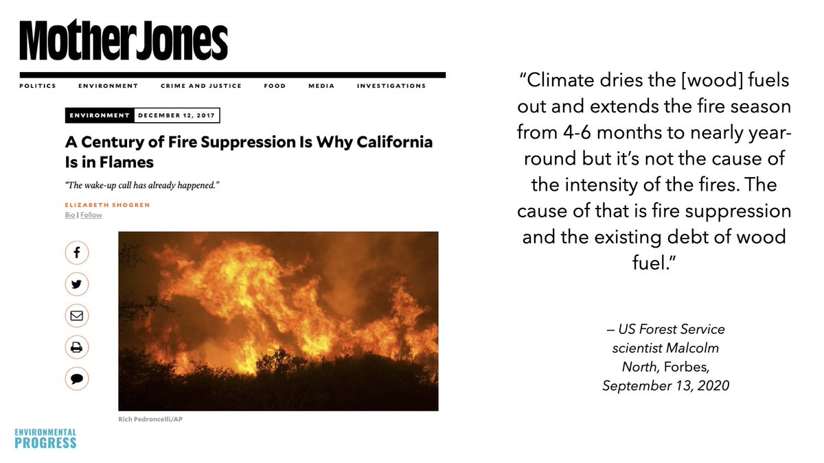 What about fires? - Recent fires in California prove that well-managed forests survive high-intensity fires- Research finds that the only statistically significant factors for the frequency & severity of fires were population and proximity to development.