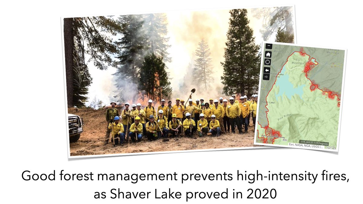 What about fires? - Recent fires in California prove that well-managed forests survive high-intensity fires- Research finds that the only statistically significant factors for the frequency & severity of fires were population and proximity to development.