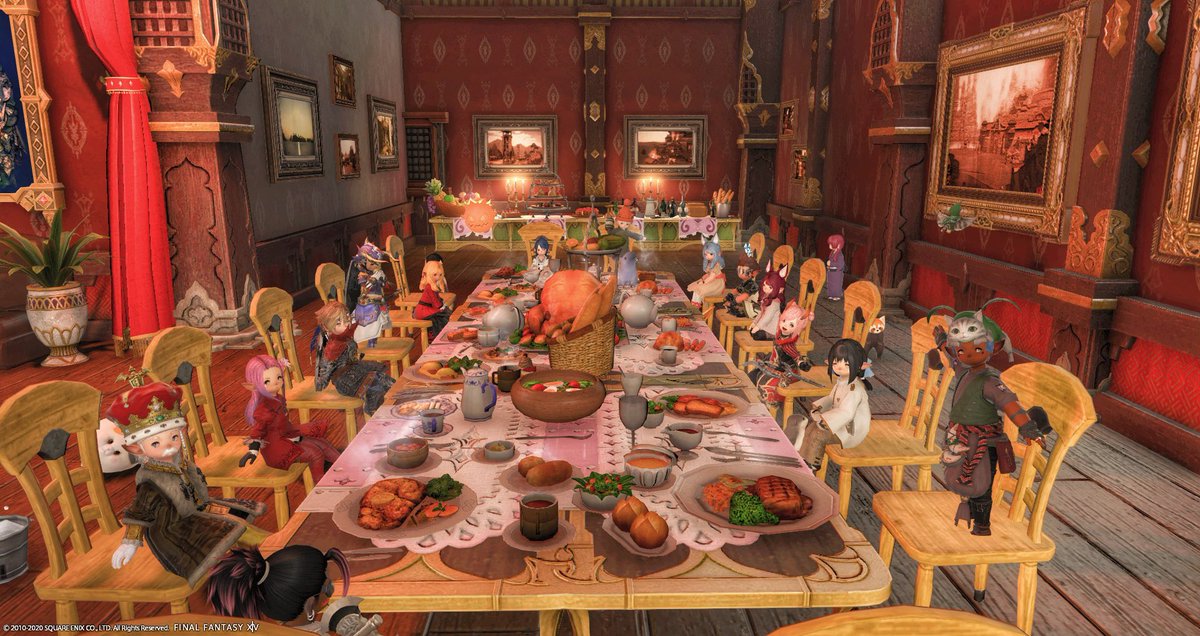 Thanksgiving Dinner with the Fc family 😊🦃 

#SquareEnix #lalaparade #lalafells #lalafell #GPOSERS #gpose #ffxivsnaps #FFXIVSelfie #FFXIVScreenshots #ffxiv #FFXIV #Fcfamily