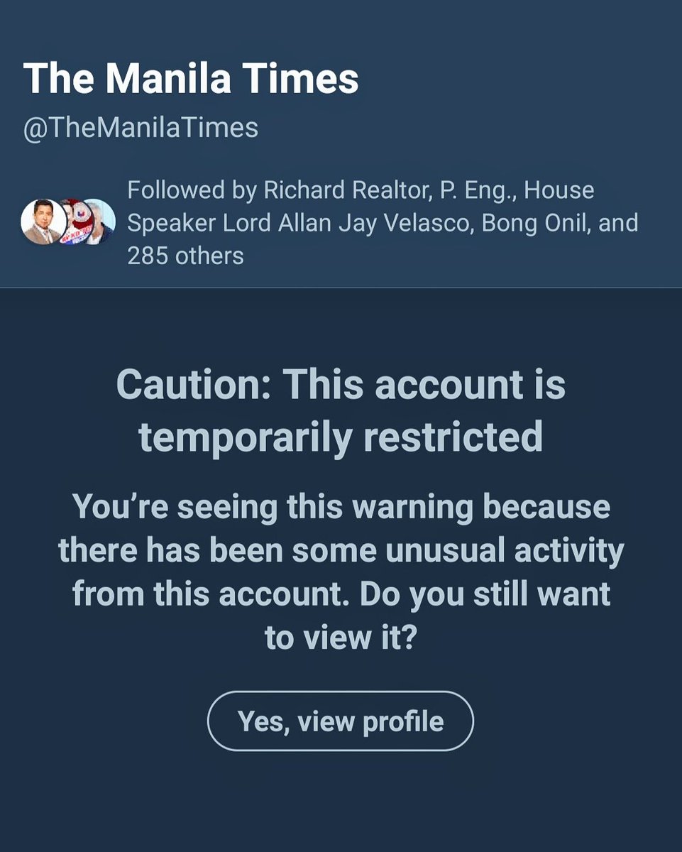 Uh oh, what's going on with the official Twitter account of a credible PHL media outlet like @TheManilaTimes? https://t.co/PxhZ2ufsgy