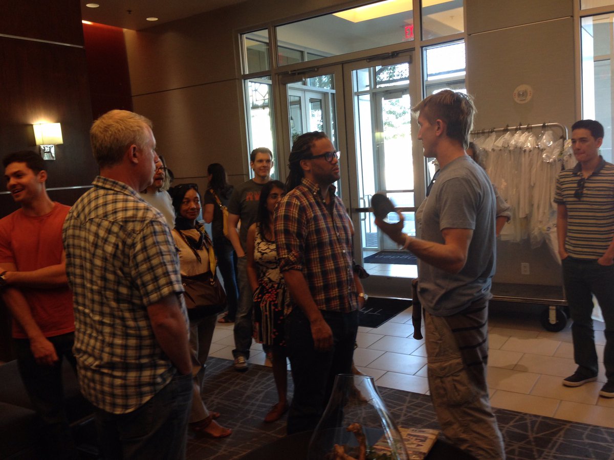 WritingDowntown's tweet photo. Shots from @theblcklst Lab in DTLV at The Ogden in 2014, hosted by Tony Hsieh, featuring @briankoppelman among others. https://t.co/uxURe690RC