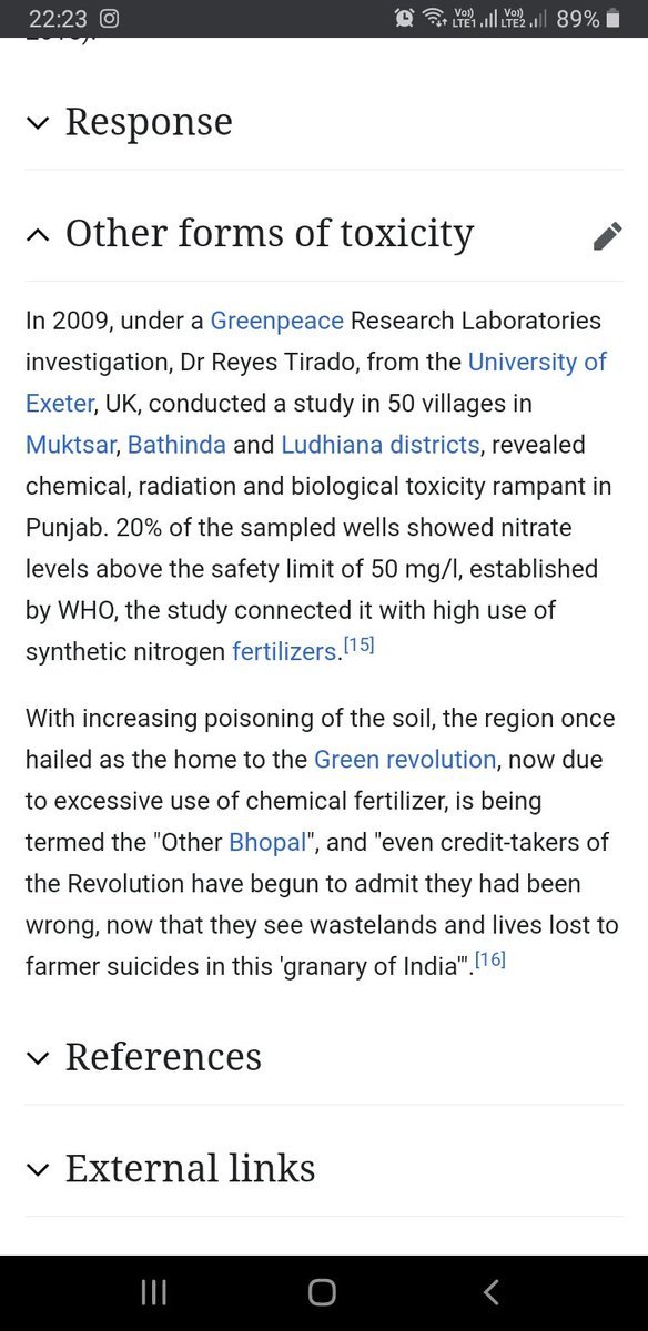 6. This Wiki article shows that Punjab ground level water also has become toxic. Every govt has turned a blind eye.