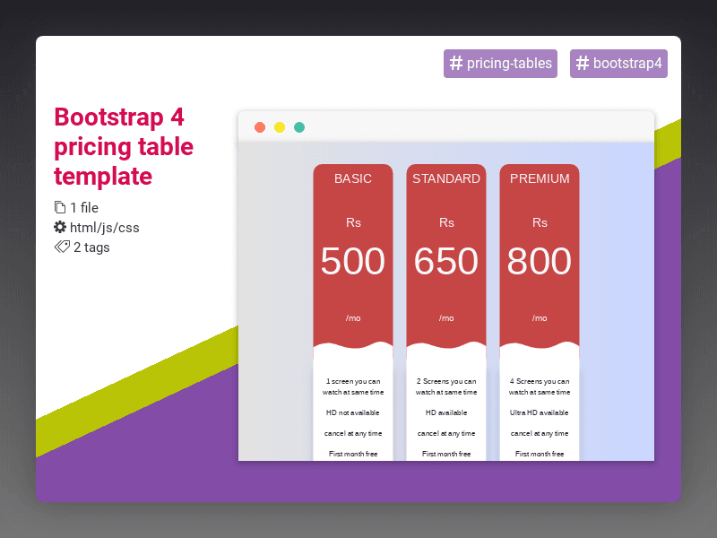 CodeRatings's tweet image. Bootstrap 4 pricing table template #pricingtables #bootstrap4 #coderatings coderatings.io/snippet/728