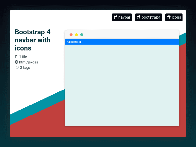 CodeRatings's tweet image. Bootstrap 4 navbar with icons #navbar #bootstrap4 #icons #coderatings coderatings.io/snippet/736