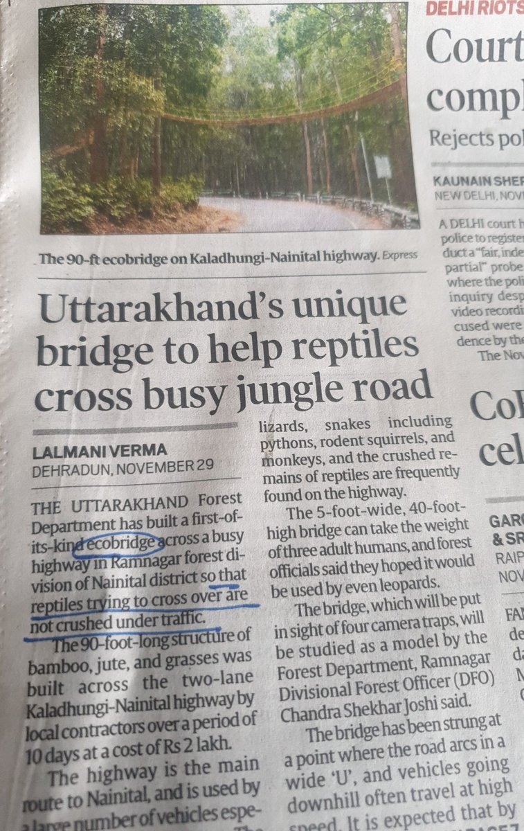 Excellent initiative by the Uttarakhand Forest Department.
#Ecobridge 
@DestinationUKIS @moefcc @DM_NAINITAL @DEFCCOfficial @PrakashJavdekar