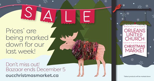 OUCBazaar's tweet photo. It’s the final week of our online Christmas market.  We still have a great selection of unique handcrafts and lots of them are now on sale before we close on December 5. Don’t miss out!  
Visit us at https://t.co/eiwHrcp4Pg and shop local Ottawa. #ottawa https://t.co/3WgSGxuxwY