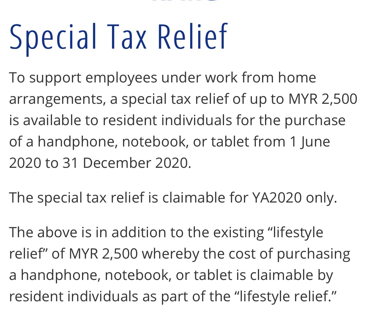 Lifestyle tax relief 2020 malaysia