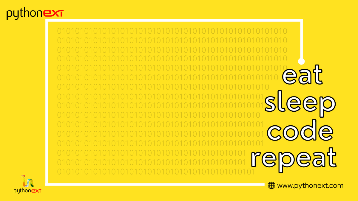 pythonext's tweet image. Keep learning from your mistakes, write, erase and rewrite a code to accomplish your final program. Stay curious and keep it fun !
For Python training: pythonext.com/demo.html
#MotivationalQuotes #motivation #learn #learncoding #coding #Python #programming #pythontraining #code