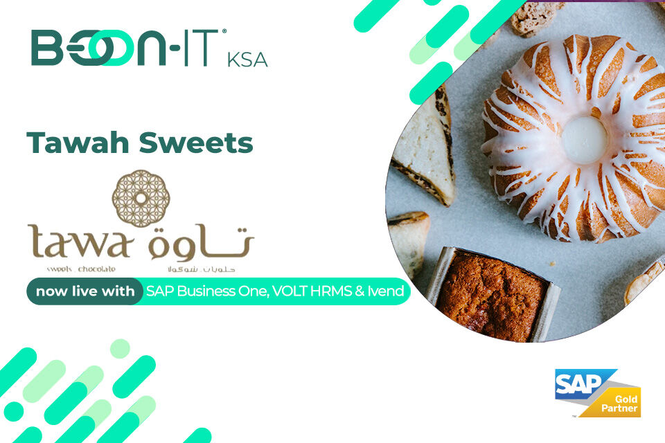 Beon_IT's tweet photo. Tawa sweets from KSA partnered up with the newly rebranded BEON-IT for their digital transformation and is now live with SAP Business One and Volt HRMS & Ivend #SAPB1 #SAPBusinessOne #SAPBYD #SAPBusinessByDesign #BEONIT #SAPpartner #SME #DigitalTransformation #Volt #Ivend https://t.co/eXKH9CpfGr