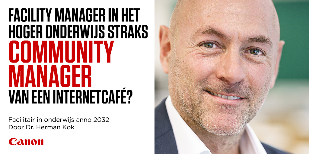 Ondernemer en wetenschapper Dr. Herman Kok neemt ons op online event 'Kijk op Onderwijs 2020' tijdens zijn presentatie 'Facilitair in onderwijs anno 2032' mee naar de toekomst van de facility manager in het hoger onderwijs. Info en aanmelden: canon.sm/3qkWRfN