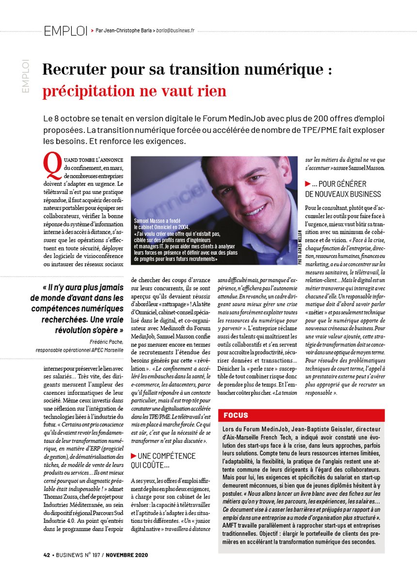 businewspush's tweet photo. Quand la transition numérique change la donne en matière d'emplois. Les nouveaux besoins en matière de recrutement ! @Medinsoft  @ForumMedinjob @Apecfr #Emploi #recrutement #initiative https://t.co/mtIH76MJzn