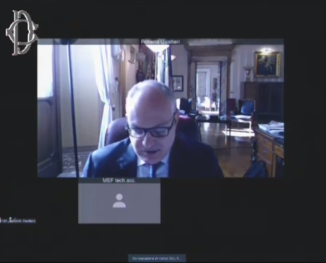 Montecitorio's tweet photo. #MES e #CommonBackstop in vista dell’#Eurogruppo, presso le Commissioni Riunite #Bilancio, #Finanze e #PoliticheUE di Camera e #Senato audizione, in videoconferenza, del Ministro @gualtierieurope - @MEF_GOV. Diretta: https://t.co/QDrwmTKPgl @EUCouncil #OpenCamera #OpenParlamento https://t.co/qk6AIPuG2D