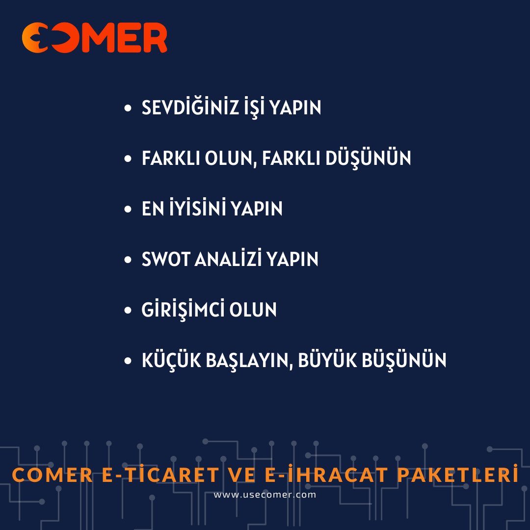 usecomer_tr's tweet photo. E- Ticaret ve E-İhracata dair her şey için takipte kalın 🖊
#eticaret #eticaretsitesi #eihracat #c2c #b2b #b2c #marketing #business #dijitalpazarlama #dijitalmarketing #usecomer #eticaretsitesi #eticaretpaketleri  #motivasyon https://t.co/uTkAnG1pw9