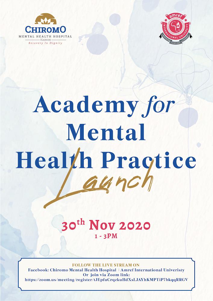 ChiromoHospGrp's tweet photo. The day is finally here! We are launching the Academy for Mental Health Practice today, in partnership with @AmrefUniversity. This  will be from 1-3PM. At Chiromo Mental Health Hospital 

#MyMentalHealthFirst https://t.co/zCgLDfnP4Z