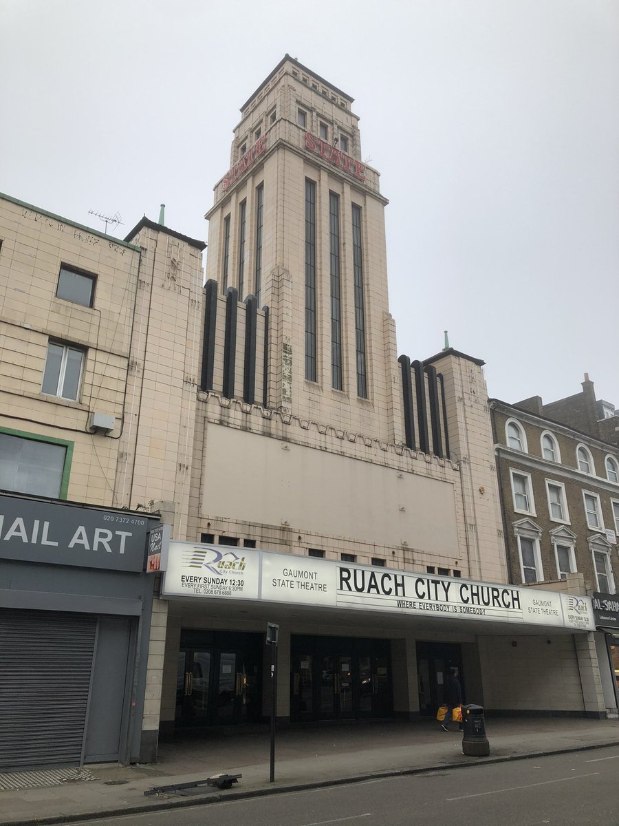 Absolute Art Deco palace on Kilburn High Road, now a church, and possibly still nominally a theatre? &ndash; bei  Ruach Ministries Kilburn