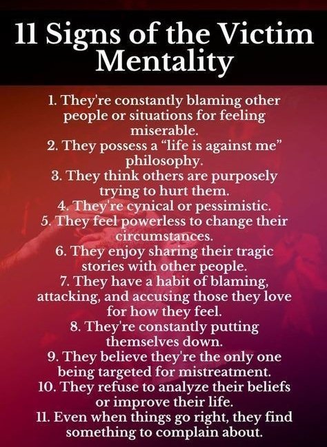 a_puzzled_mind's tweet image. 11 Signs of the victim mentality.