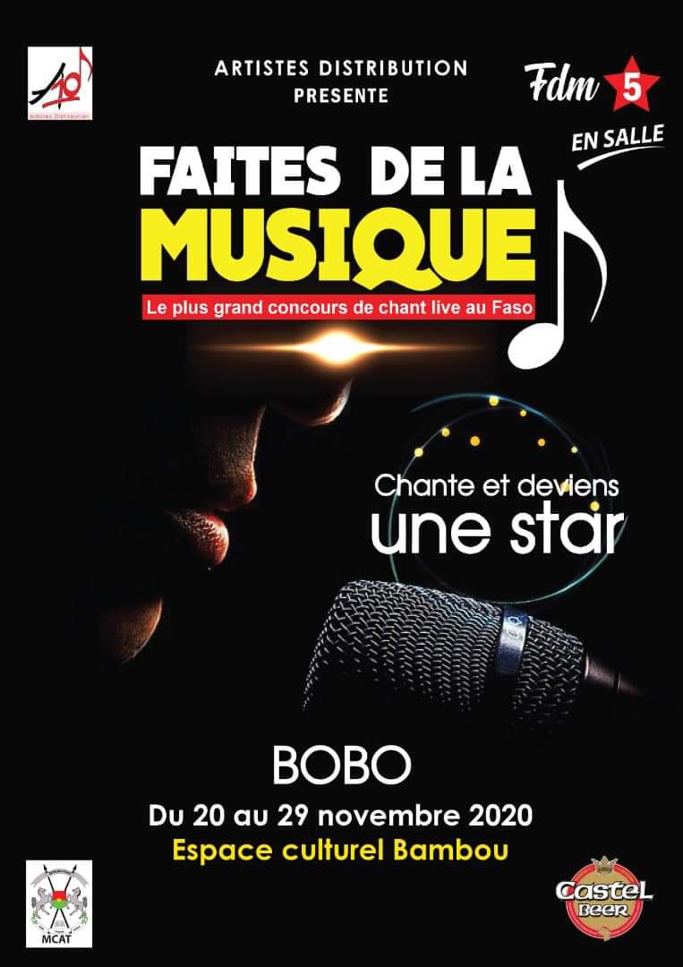 AlainDABILOUGOU's tweet photo. #FDM #fdm2020 #Bobo_Dioulasso
#DanslaBoite
Les rideaux sont tombés hier dimanche 29 novembre sur la 5ème édition de "Faites de la musique". 6 candidats étaient en compétition et le meilleur à gagné. À très bientôt sur vos petits écrans pour déguster cette 5e édition de #FDM ! https://t.co/z8zUwdfPrB
