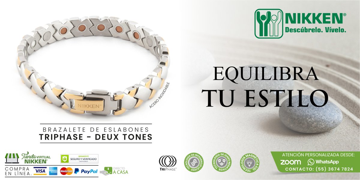 Hogar_Ambiental's tweet image. ¡El acero inoxidable luce siempre elegante! Combina tu #outfitoftheday con una pulsera #Triphase dos tonos. Siente el equilibrio del #magnetismonatural de venta en bit.ly/31JRw71 directo a casa u oficina.
#AccesoriosAcero #MenJewerly #Jewelrytrend #JoyeriaParaHombre