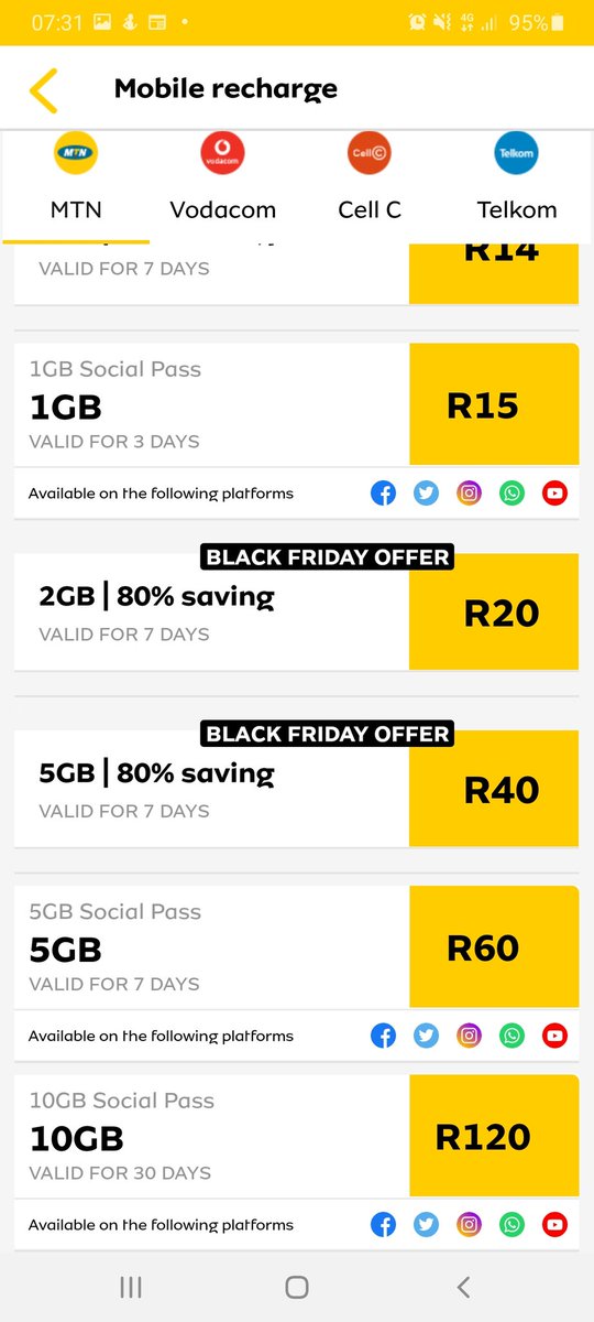 @MTNza Huge Black Friday deals by MTN till the 9th of Dec😁🎊
#BlackFriday2020
#blackfridaysale
#BlackFridayDeals
#remake2020 https://t.co/Ad2rWd76OI