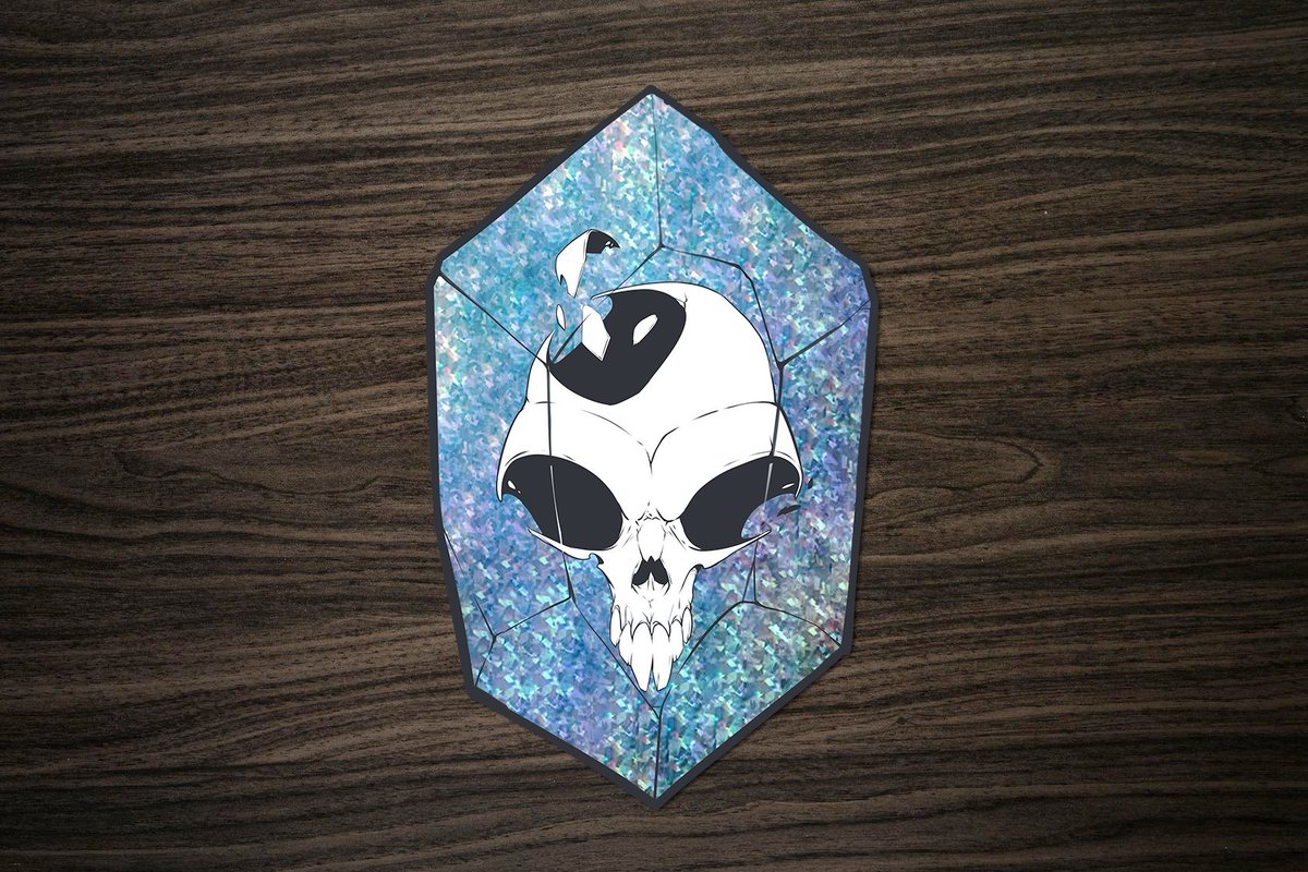 DEIVE_ART's tweet photo. My new galographic stickers!!!
#Sticker #deive #skullFace #skull #gems #art #merch https://t.co/bRGfx6cFhz