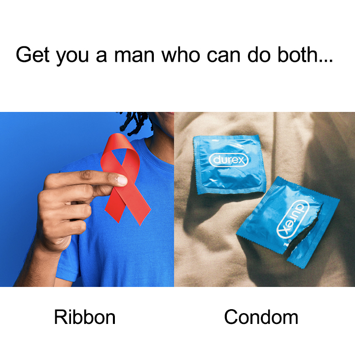 A partner who wears a ribbon and carries a condom? 
✅ and ✅ *Swipe right*
#worldAIDSday #HIVawareness #letsnotgobacktonormal #worldAIDSday2020