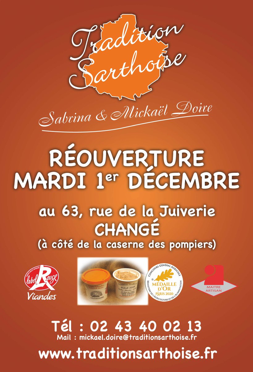 J-1 avant réouverture de Tradition Sarthoise <a href="/Tradition72/">Tradition Sarthoise</a>