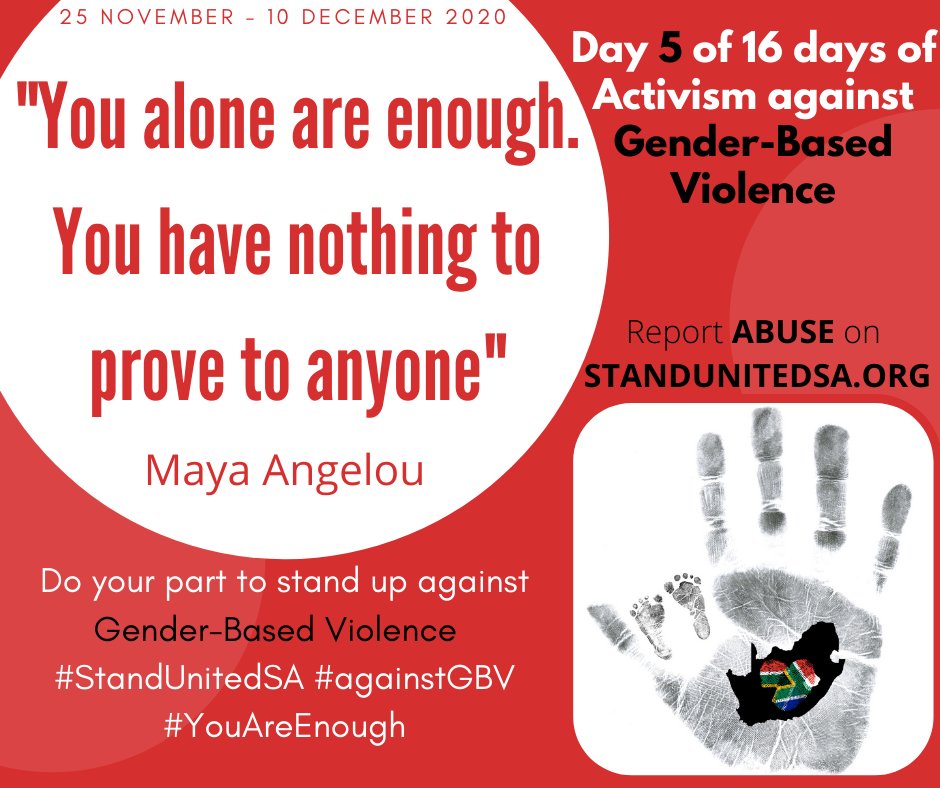 StandUnitedSA's tweet photo. We may encounter many defeats, but we must not be defeated - Maya Angelou 

Help defeat the abuse towards our Women, Men and Children.

Report ABUSE at https://t.co/84euxk0ehM

#standunitedsa #againstgbv #standupsouthafrica

#motivationalmonday https://t.co/f8FB5k7hSH