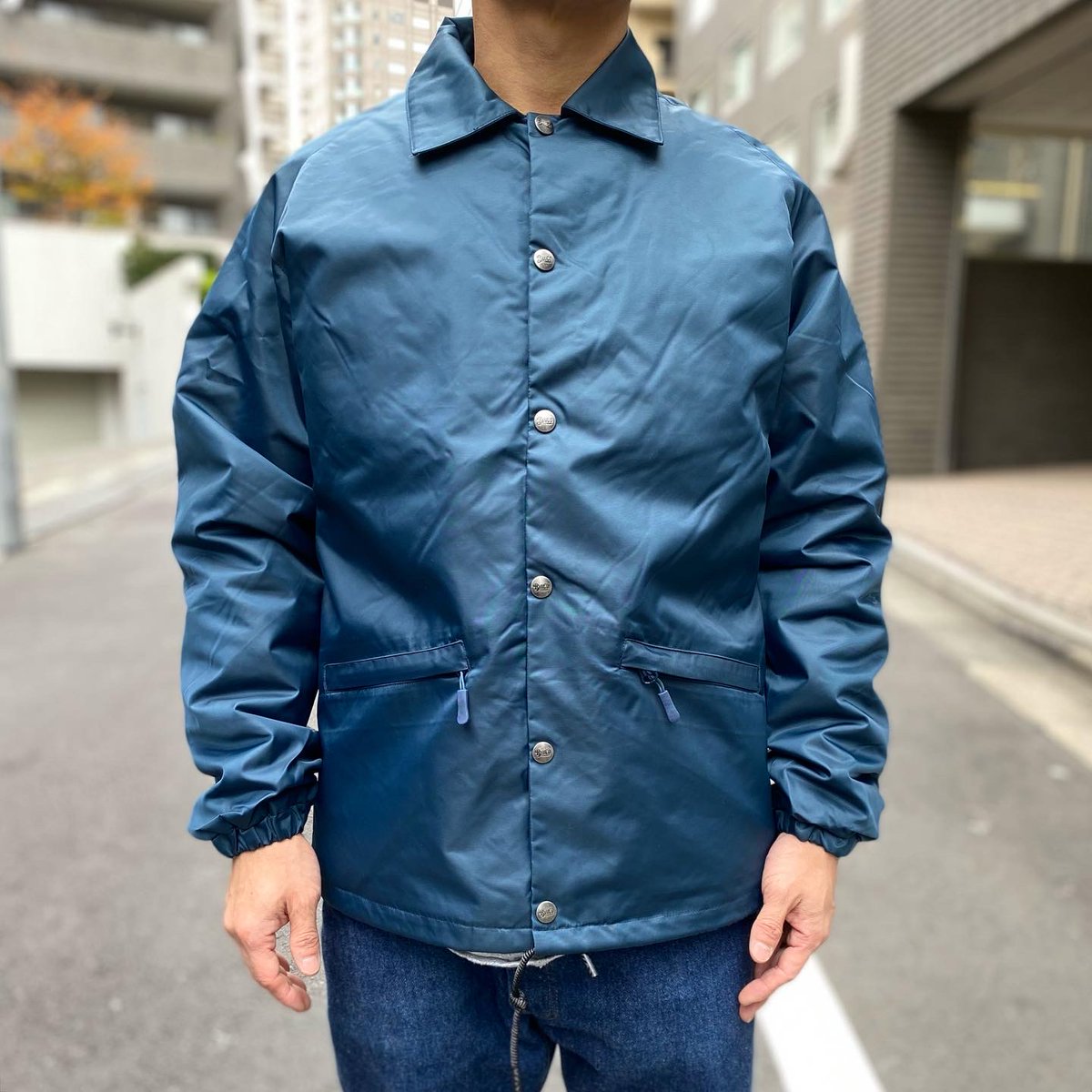 Bluco Work Garment ブルコ　ネイビー M コーチジャケット BLUCO WORK GARMENT ブルコ コーチジャケット メンズ