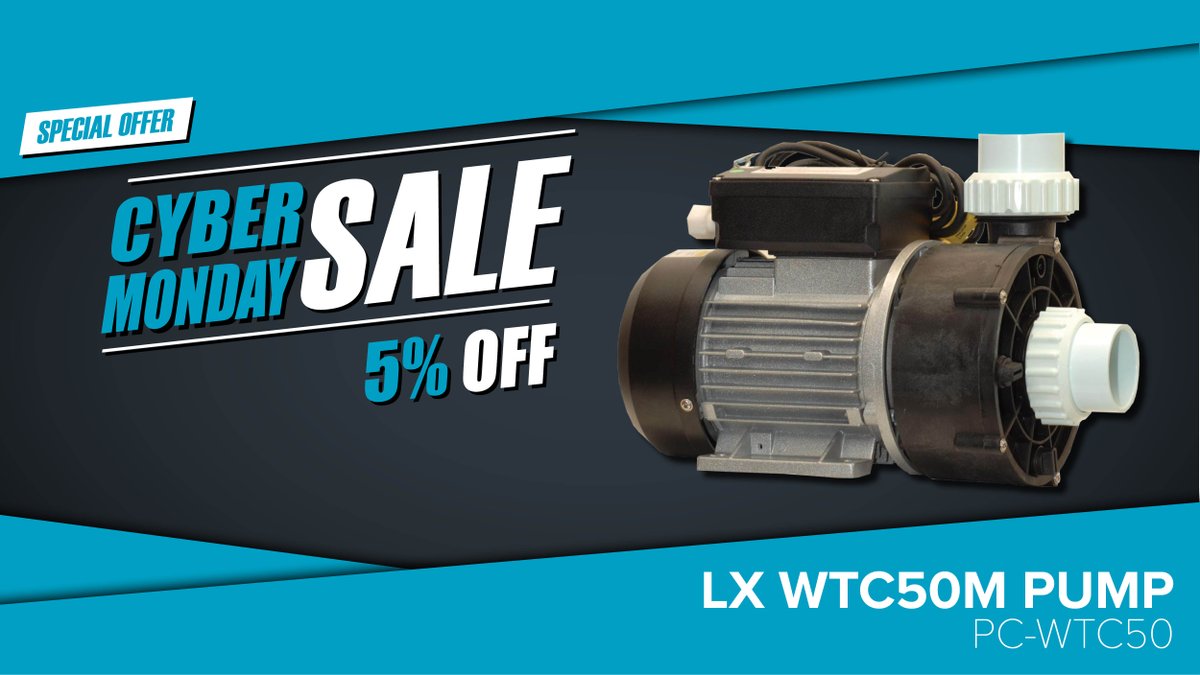 VortexParts's tweet image. 🌟CYBER MONDAY SALE! 🌟
Get 5% OFF the LX WTC50M Centre Suction Circulation Pump for ONE DAY ONLY. Order yours today: ow.ly/Nrad50CvvvY #cybermonday #spaparts #hottubs